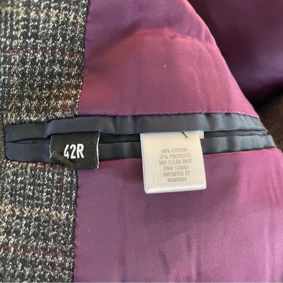 Bonobos Men’s Gray Tweed Athletic Fit One Button Blazer Jacket 20747 - Picture 9 of 11